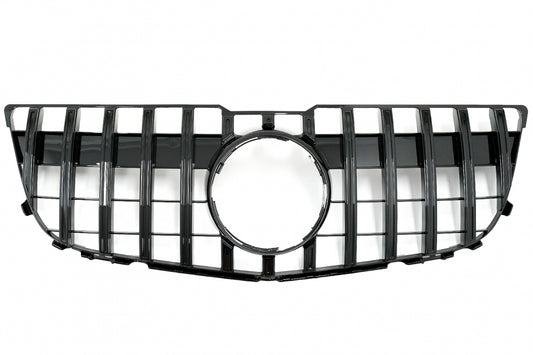 Front Grille GT-R Panamericana Piano Black Design for Mercedes GLK X204 Facelift (2013–2015)