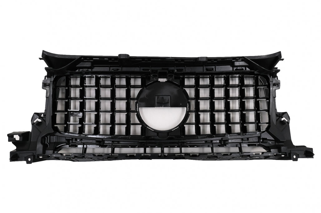 Front Grille GT-R Panamericana Piano Black Design with Headlights Covers for Mercedes G-Class W464 W463A G63 AMG (06.2018–Up)
