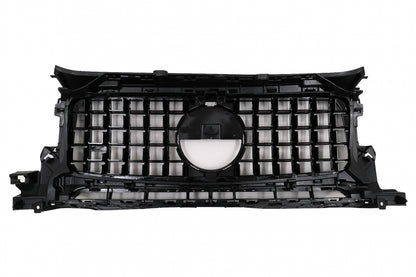 Front Grille GT-R Panamericana Piano Black Design with Headlights Covers for Mercedes G-Class W464 W463A G63 AMG (06.2018–Up)
