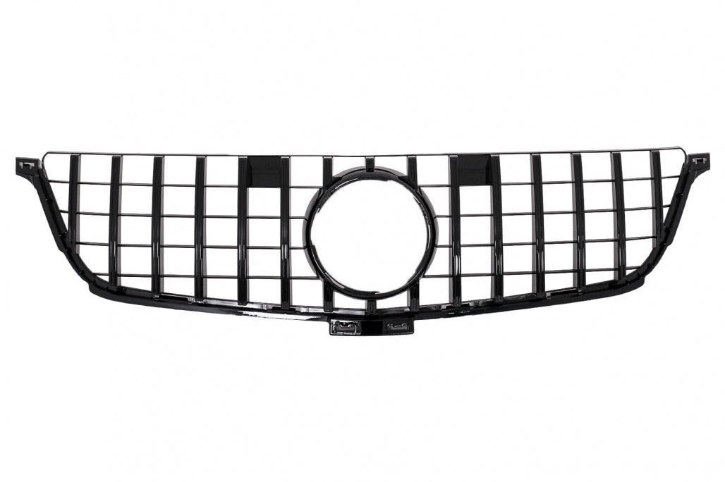 Front Grille GT-R Panamericana Piano Black for Mercedes ML-Class W166 (2012–2014)