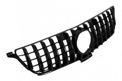 Front Grille GT-R Panamericana Piano Black for Mercedes ML-Class W166 (2012–2014)