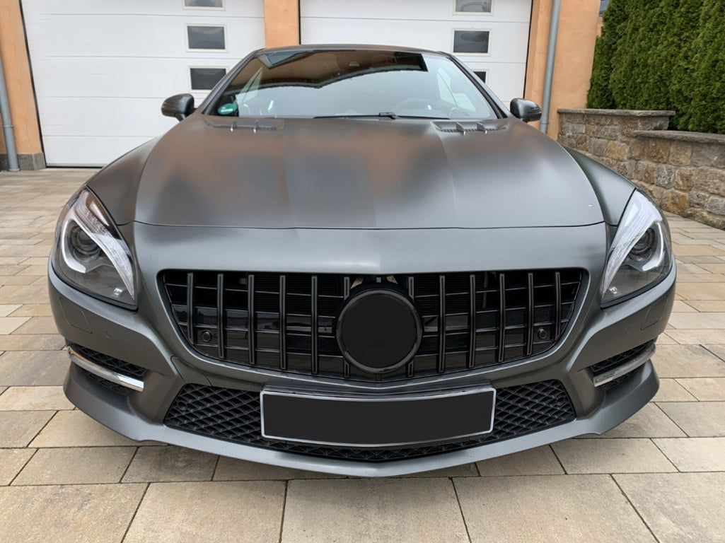 Front Grille GT-R Panamericana Piano Black for Mercedes SL-Class R231 (2012–2016)