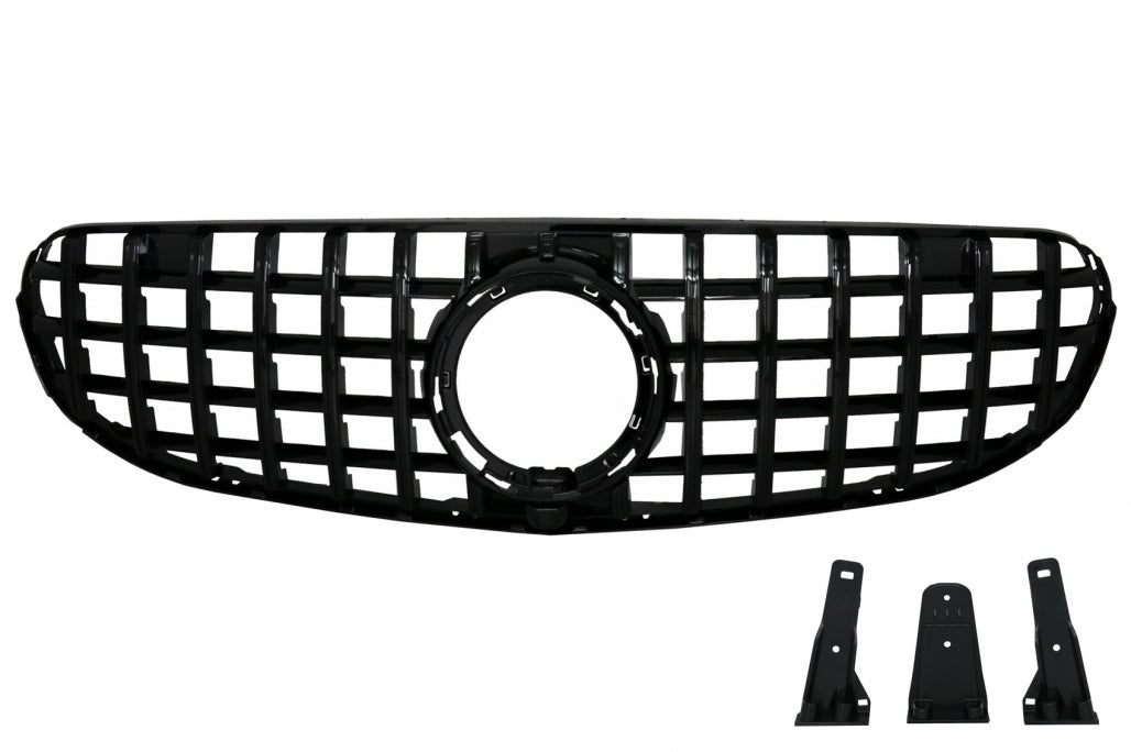 Front Grille GTR Panamericana All Black Design for Mercedes GLC X253 C253 Facelift Standard & Off-Road (2020–2021)