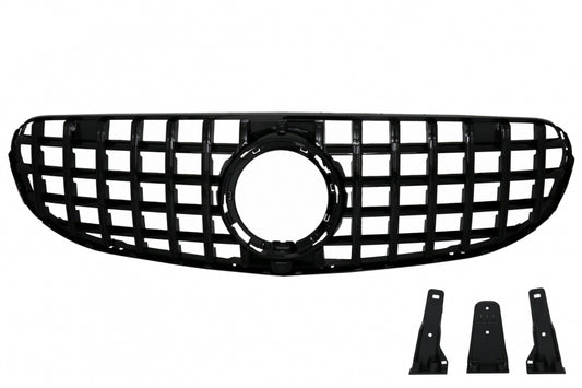 Front Grille GTR Panamericana All Black Design for Mercedes GLC X253 C253 Facelift Standard & Off-Road (2020–2021)