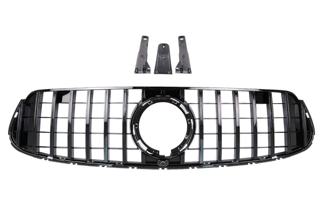 Front Grille GTR Panamericana All Black Design for Mercedes GLC X253 C253 Facelift (2020–2021)