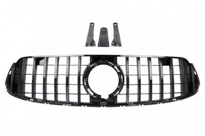 Front Grille GTR Panamericana All Black Design for Mercedes GLC X253 C253 Facelift (2020–2021)