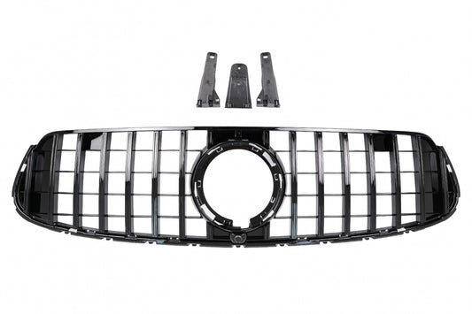 Front Grille GTR Panamericana All Black Design for Mercedes GLC X253 C253 Facelift (2020–2021)