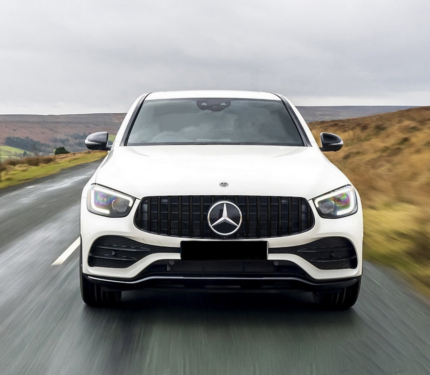 Front Grille GTR Panamericana All Black Design for Mercedes GLC X253 C253 Facelift (2020–2021)
