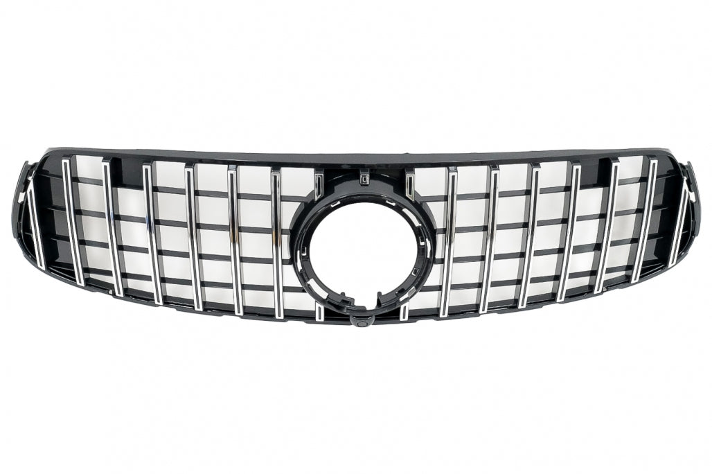 Front Grille GTR Panamericana Black Chrome Design for Mercedes GLC X253 C253 Facelift (2020–2021)