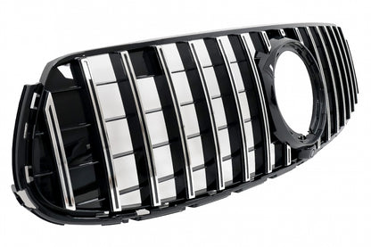 Front Grille GTR Panamericana Black Chrome Design for Mercedes GLC X253 C253 Facelift (2020–2021)