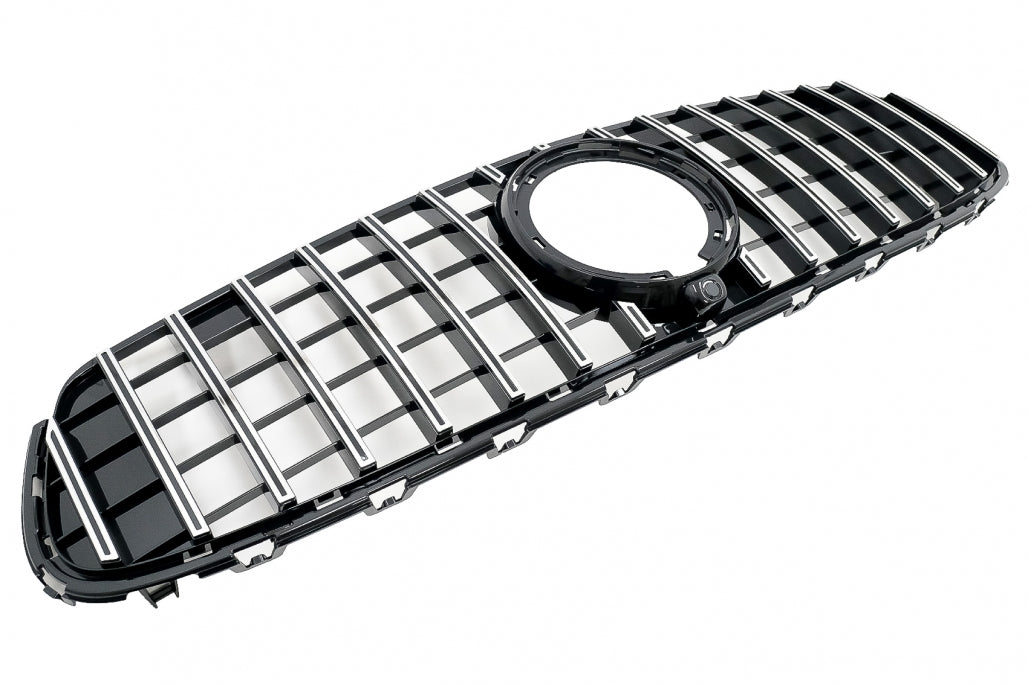 Front Grille GTR Panamericana Black Chrome Design for Mercedes GLC X253 C253 Facelift (2020–2021)