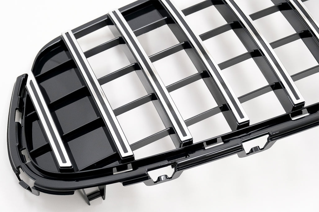 Front Grille GTR Panamericana Black Chrome Design for Mercedes GLC X253 C253 Facelift (2020–2021)
