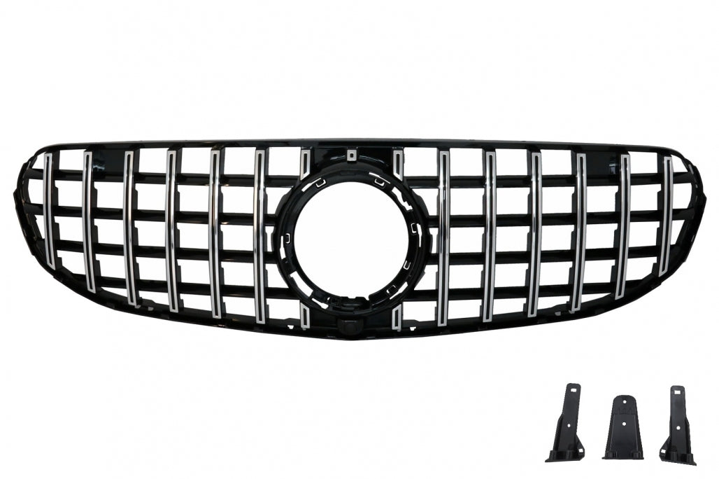 Front Grille GTR Panamericana Chrome Design for Mercedes GLC X253 C253 Facelift Standard & Off-Road (2020–2021)