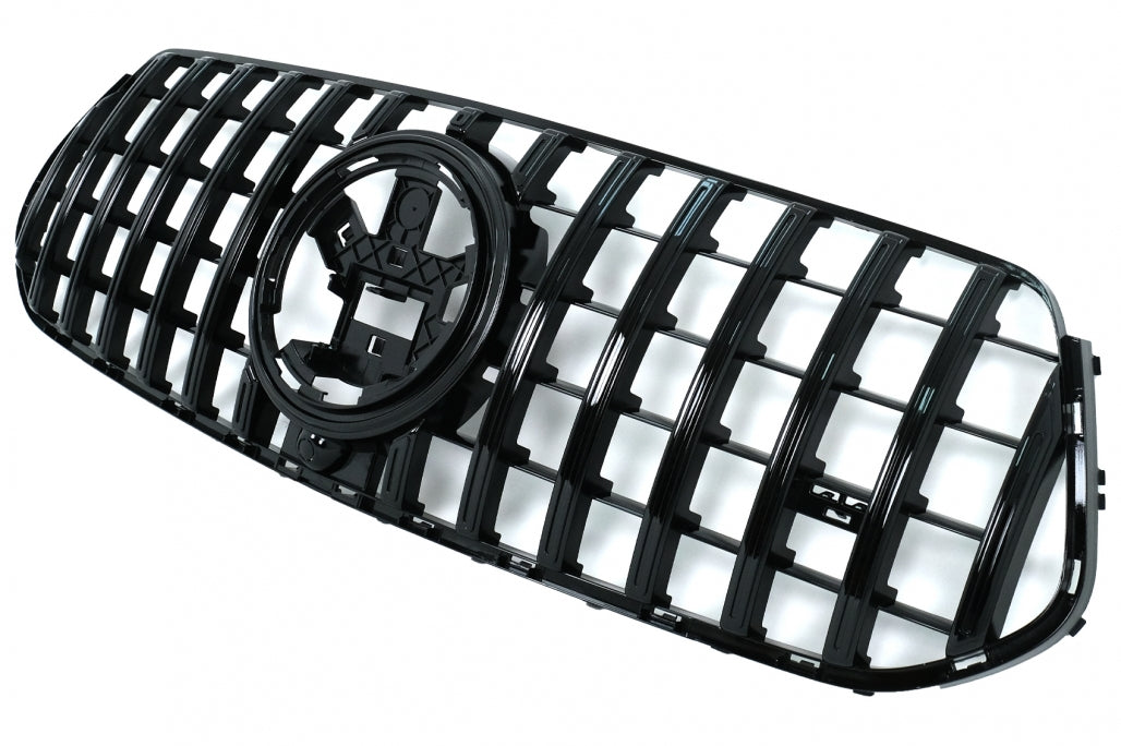 Front Grille GTR Panamericana Design All Black for Mercedes GLE W167 V167 C167 (2019–06.2023)