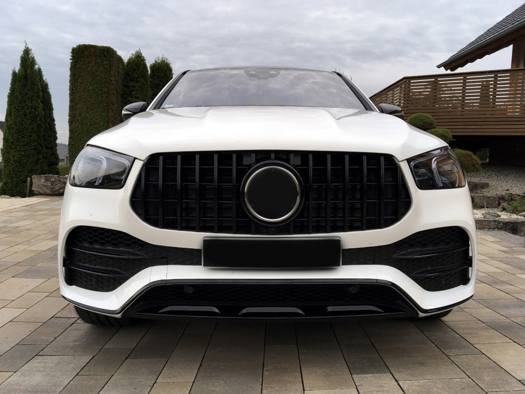 Front Grille GTR Panamericana Design All Black for Mercedes GLE W167 V167 C167 (2019–06.2023)