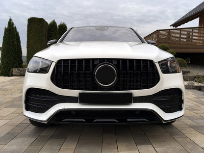 Front Grille GTR Panamericana Design All Black for Mercedes GLE W167 V167 C167 (2019–06.2023)