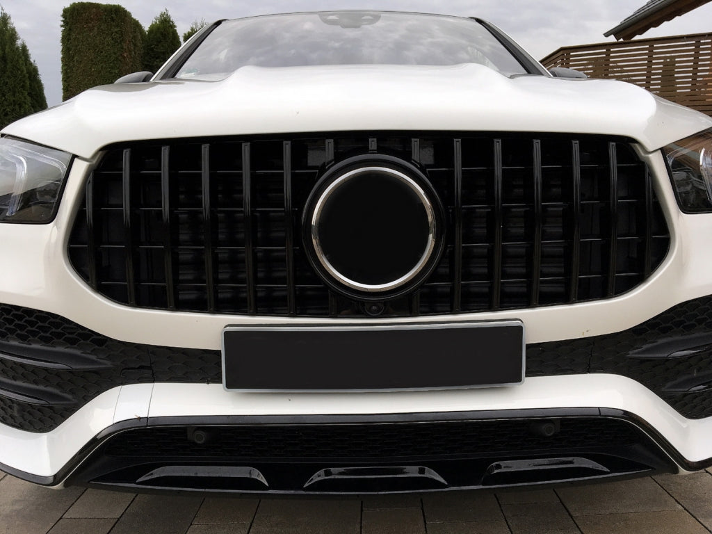 Front Grille GTR Panamericana Design All Black for Mercedes GLE W167 V167 C167 (2019–06.2023)