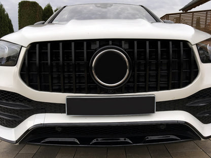 Front Grille GTR Panamericana Design All Black for Mercedes GLE W167 V167 C167 (2019–06.2023)