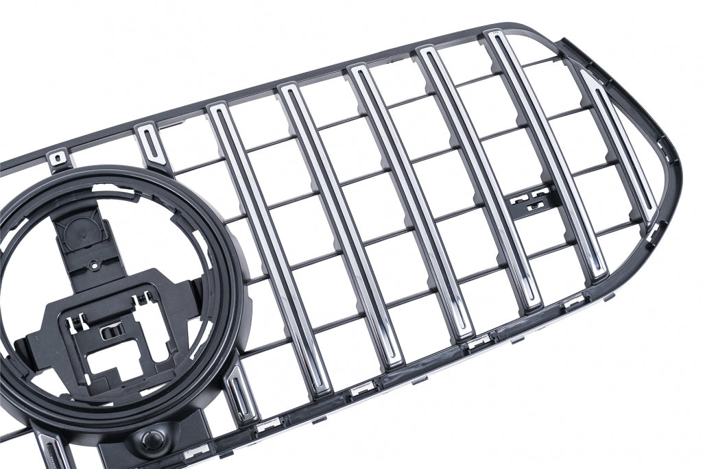 Front Grille GTR Panamericana Design Glossy Black and Chrome for Mercedes GLE W167 V167 C167 (2019–06.2023)