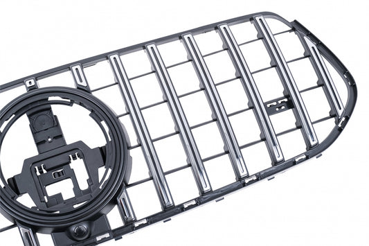Front Grille GTR Panamericana Design Glossy Black and Chrome for Mercedes GLE W167 V167 C167 (2019–06.2023)