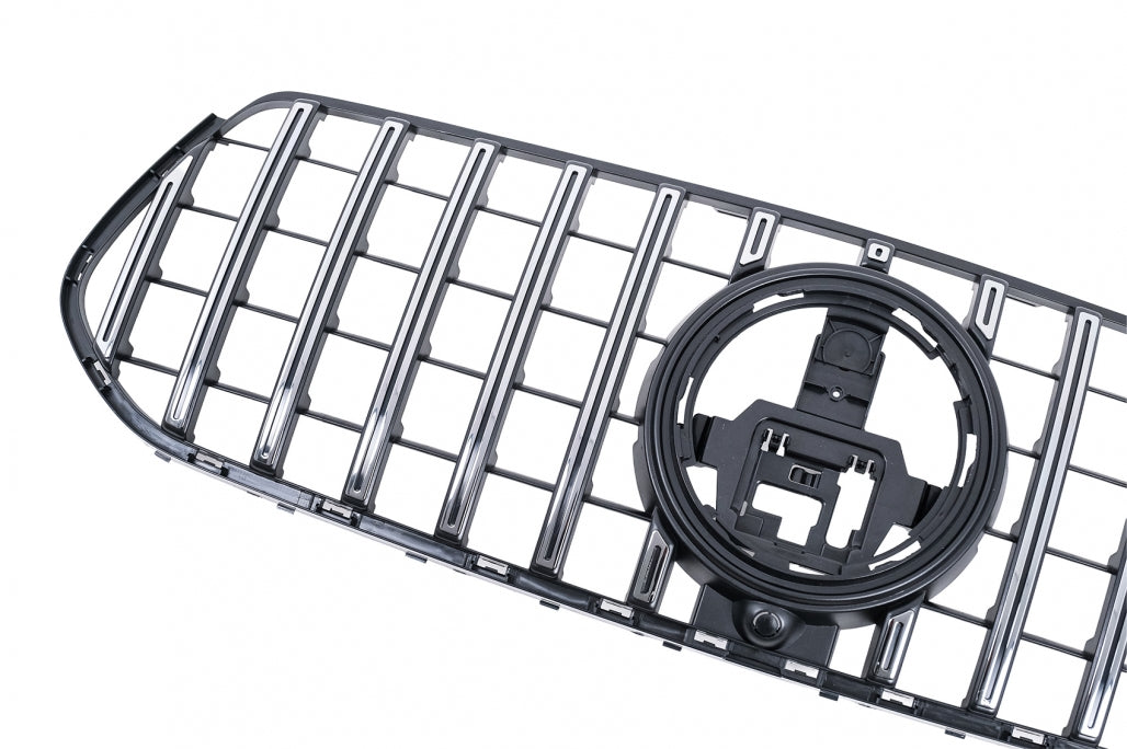 Front Grille GTR Panamericana Design Glossy Black and Chrome for Mercedes GLE W167 V167 C167 (2019–06.2023)