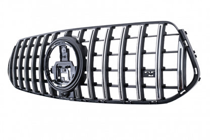 Front Grille GTR Panamericana Design Glossy Black and Chrome for Mercedes GLE W167 V167 C167 (2019–06.2023)