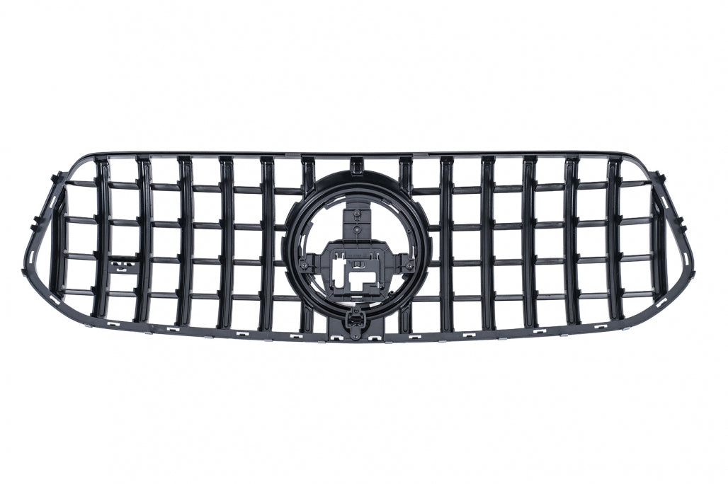 Front Grille GTR Panamericana Design Glossy Black and Chrome for Mercedes GLE W167 V167 C167 (2019–06.2023)