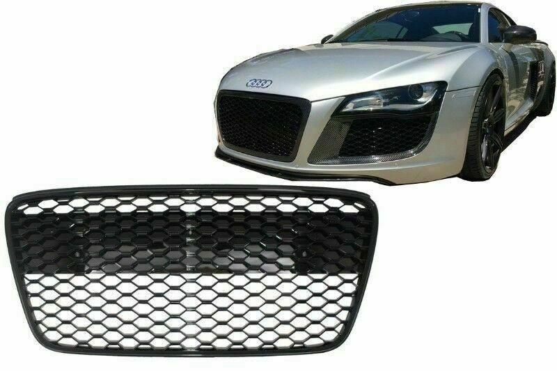 Front Grille Honeycomb Design for Audi R8 (2007–2012) Piano Black