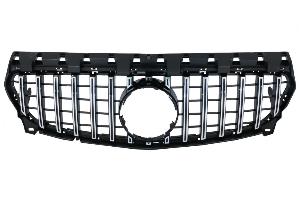 Front Grille Panamericana GT-R Design Black Chrome for Mercedes CLA C117 X117 W117 Facelift (2016–2018)