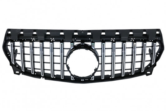 Front Grille Panamericana GT-R Design Black Chrome for Mercedes CLA C117 X117 W117 Facelift (2016–2018)
