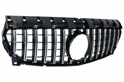 Front Grille Panamericana GT-R Design Black Chrome for Mercedes CLA C117 X117 W117 Facelift (2016–2018)