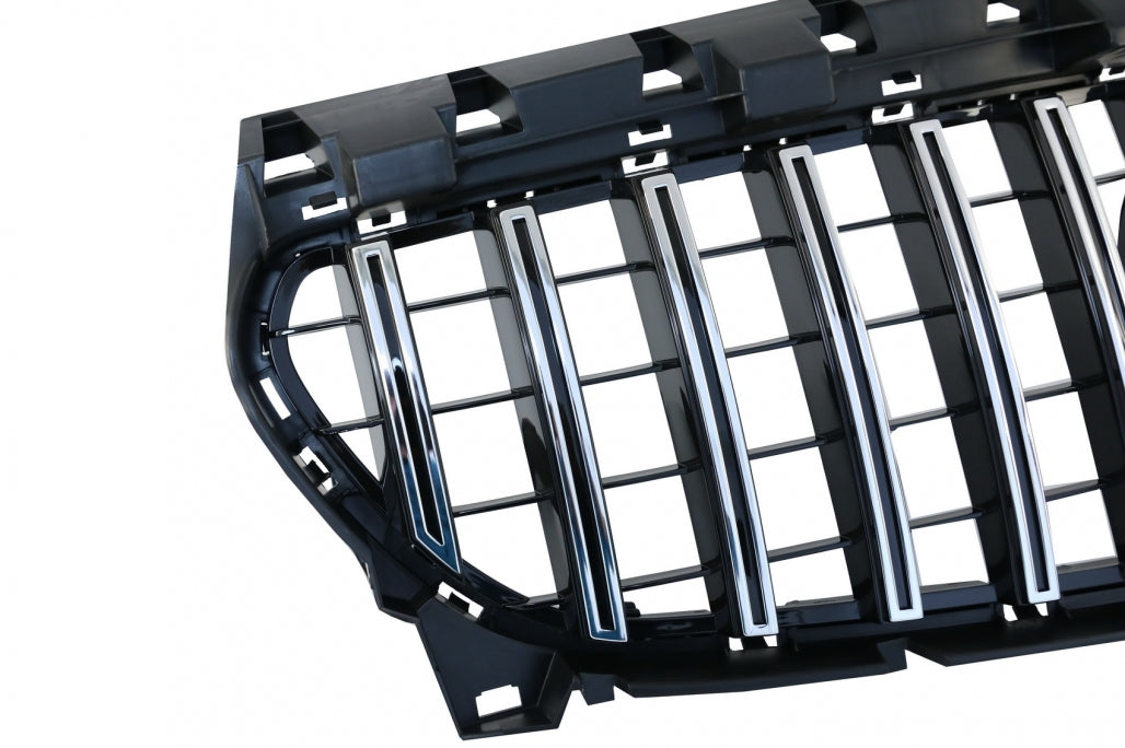 Front Grille Panamericana GT-R Design Black Chrome for Mercedes CLA C117 X117 W117 Facelift (2016–2018)