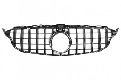 Front Grille Panamericana GT-R Design Black for Mercedes C-Class W205 S205 C205 A205 Facelift (2018–2020)