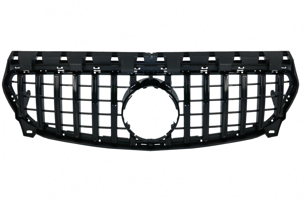 Front Grille Panamericana GT-R Design Full Black for Mercedes CLA C117 X117 W117 Facelift (2016–2018)