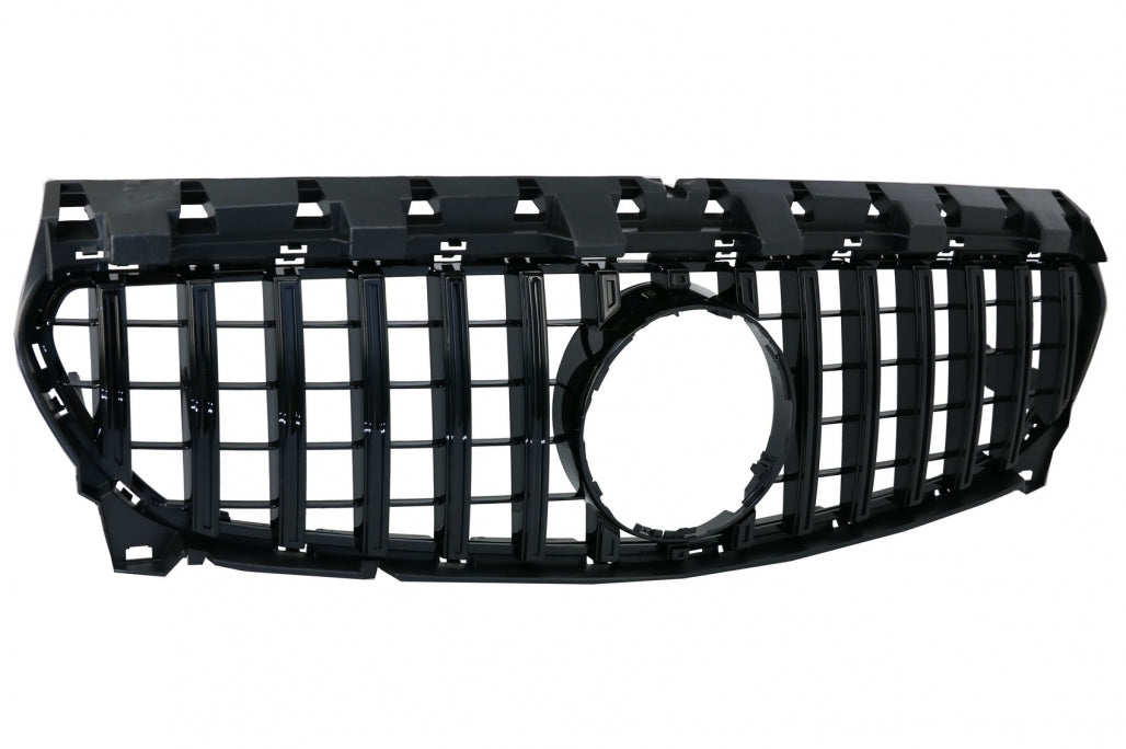 Front Grille Panamericana GT-R Design Full Black for Mercedes CLA C117 X117 W117 Facelift (2016–2018)