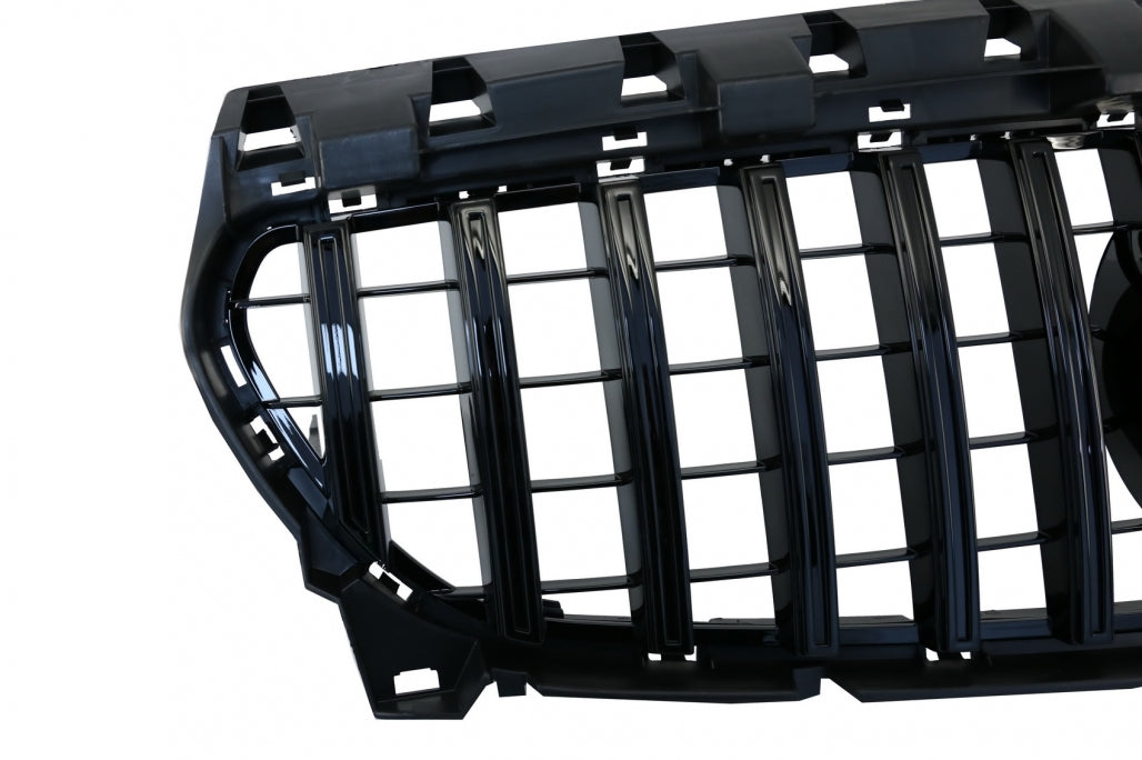 Front Grille Panamericana GT-R Design Full Black for Mercedes CLA C117 X117 W117 Facelift (2016–2018)