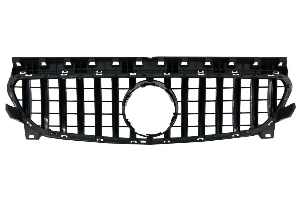 Front Grille Panamericana GT-R Design Full Black for Mercedes CLA C117 X117 W117 Facelift (2016–2018)