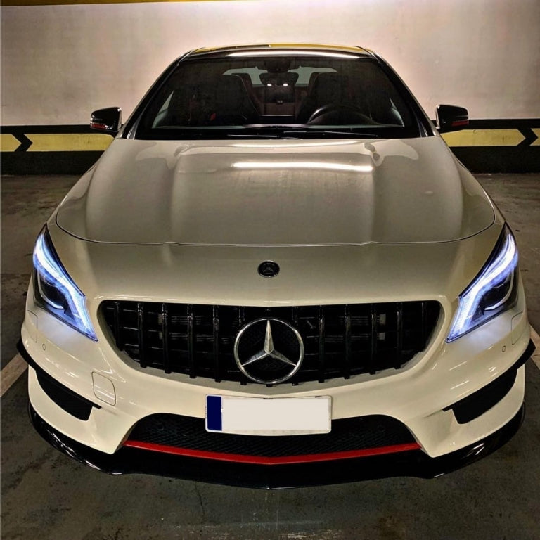 Front Grille Panamericana GT-R Design Full Black for Mercedes CLA C117 X117 W117 Facelift (2016–2018)