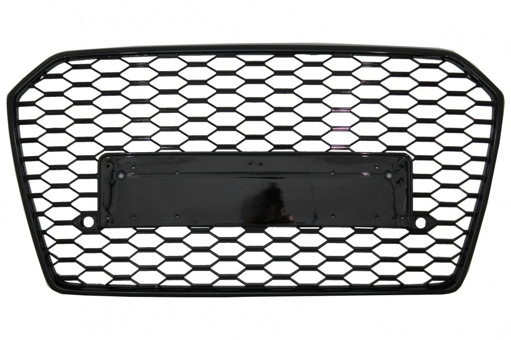 Front Grille RS6 Design Piano Black for Audi A6 C7 4G Facelift (2015–2018)