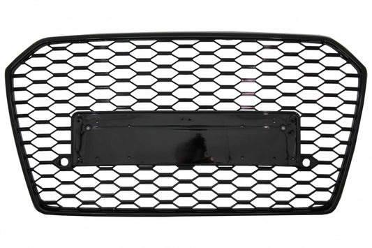 Front Grille RS6 Design Piano Black for Audi A6 C7 4G Facelift (2015–2018)