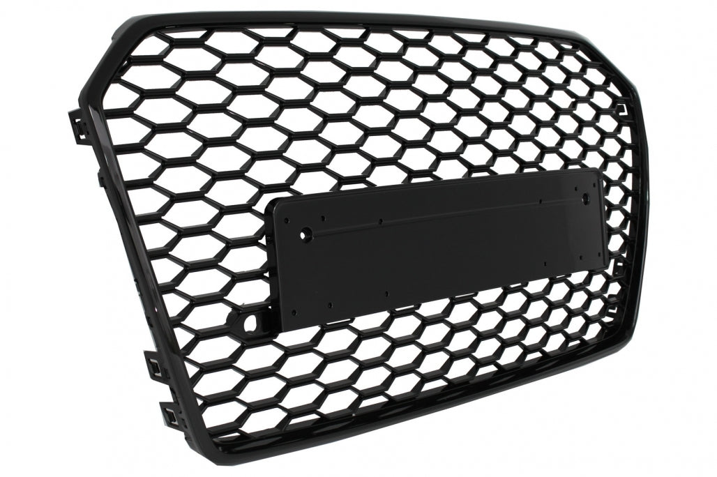 Front Grille RS6 Design Piano Black for Audi A6 C7 4G Facelift (2015–2018)