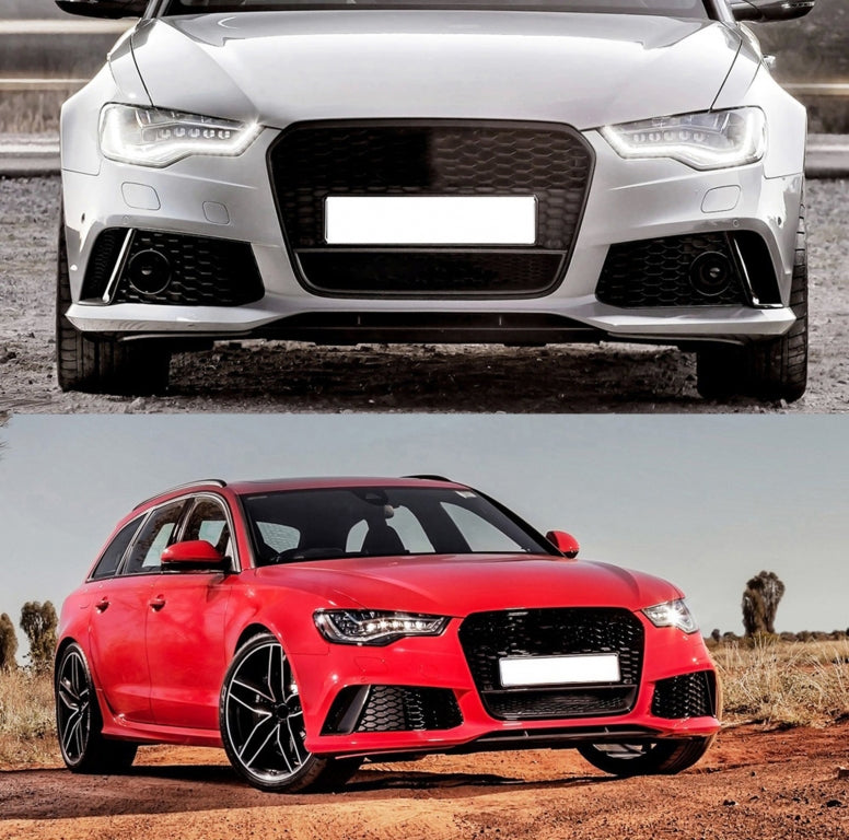 Front Grille RS6 Design Piano Black for Audi A6 C7 4G Pre-Facelift (2011–2014)