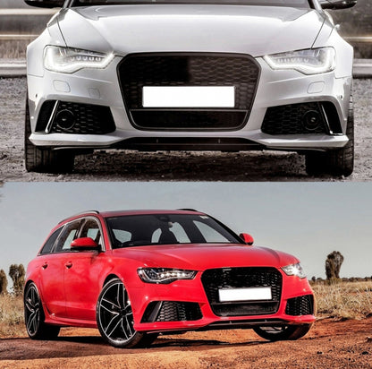 Front Grille RS6 Design Piano Black for Audi A6 C7 4G Pre-Facelift (2011–2014)