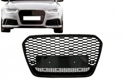 Front Grille RS6 Design Piano Black for Audi A6 C7 4G Pre-Facelift (2011–2014)