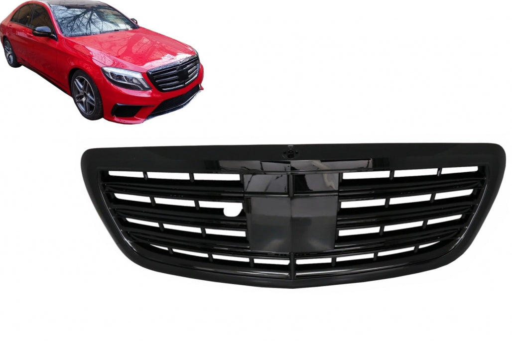 Front Grille S63 S65 Design Piano Black for Mercedes S-Class W222 (2014–08.2020)