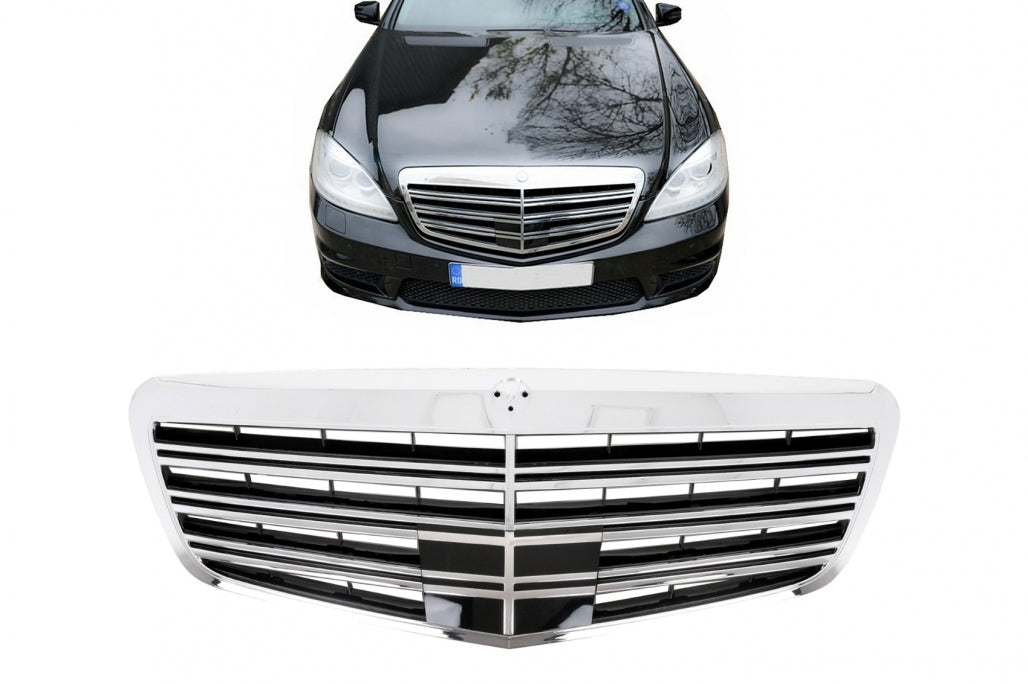 Front Grille S63 S65 Design for Mercedes S-Class W221 Facelift (2010–2013)