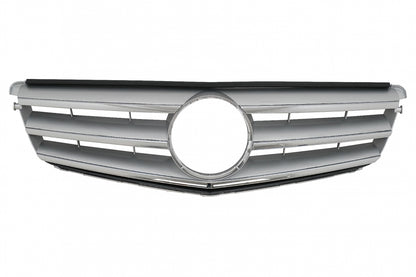 Front Grille Sport Design Silver for Mercedes C-Class W204 S204 (2007–2014)