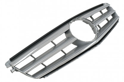 Front Grille Sport Design Silver for Mercedes C-Class W204 S204 (2007–2014)