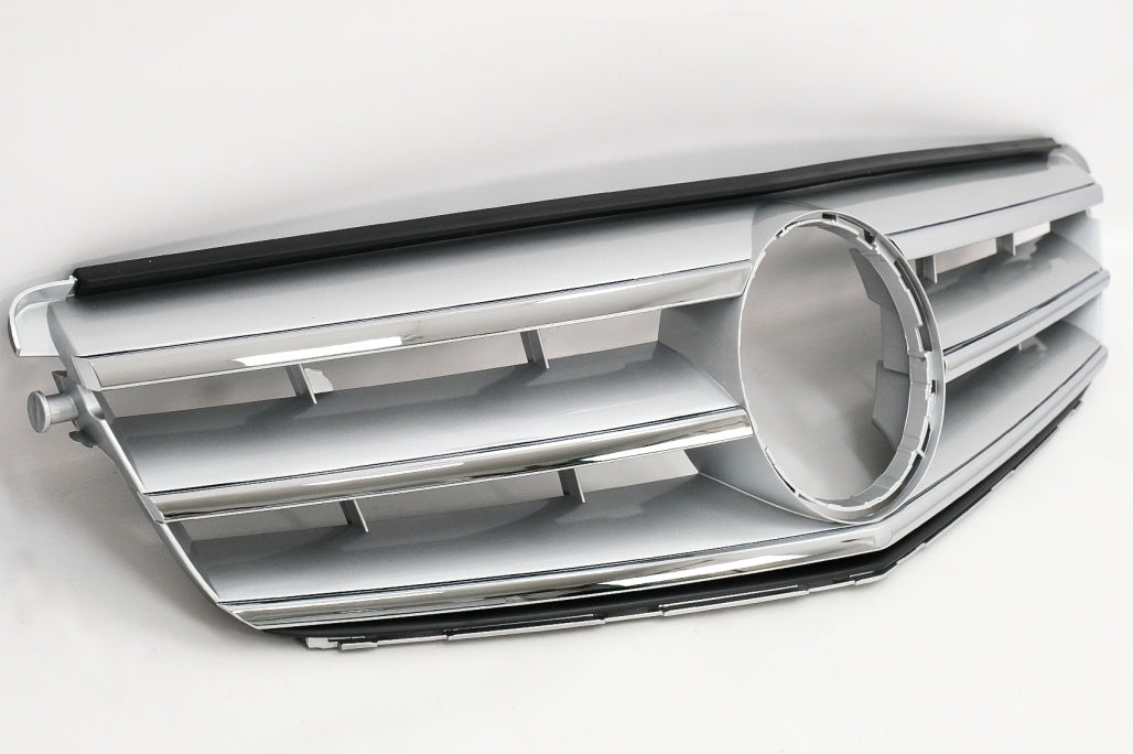 Front Grille Sport Design Silver for Mercedes C-Class W204 S204 (2007–2014)