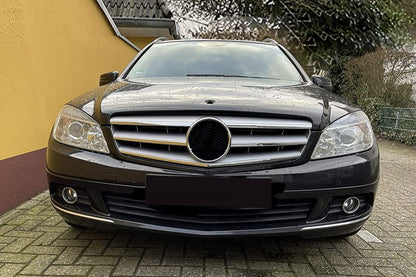 Front Grille Sport Design Silver for Mercedes C-Class W204 S204 (2007–2014)